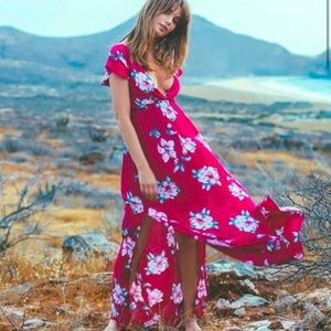 Billabong fuchsia floral dress